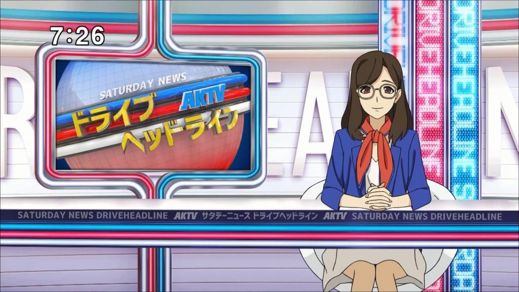 笹川友里アナウンサーが実際、アニメや実写も出演してました。