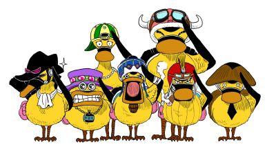 超カルガモ部隊があって隊長はもちろん真ん中にいるカルーで残りのメンバーには名前がきちんとあって左上からストンプ、イワンX左下はカウボーイ、バーボンJr.、ケンタロウス、ヒコイチである。みんな分かったかな？