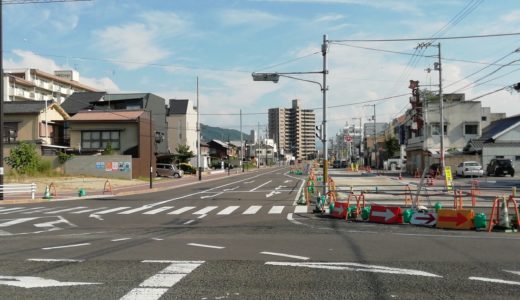 坂出市の県道19号坂出港線(富士見町線・貞光線)拡幅工事がだいぶ進んでる。開通は2021年度中の予定