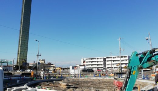 宇多津町のラウンドアバウト、だいぶそれっぽくなってきてる。開通は3月中旬の予定