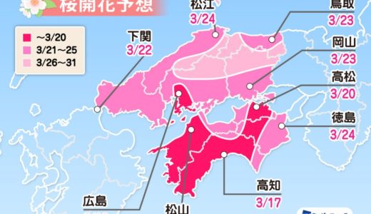「2020年 桜開花予想」暖冬により観測史上最も早い開花！
