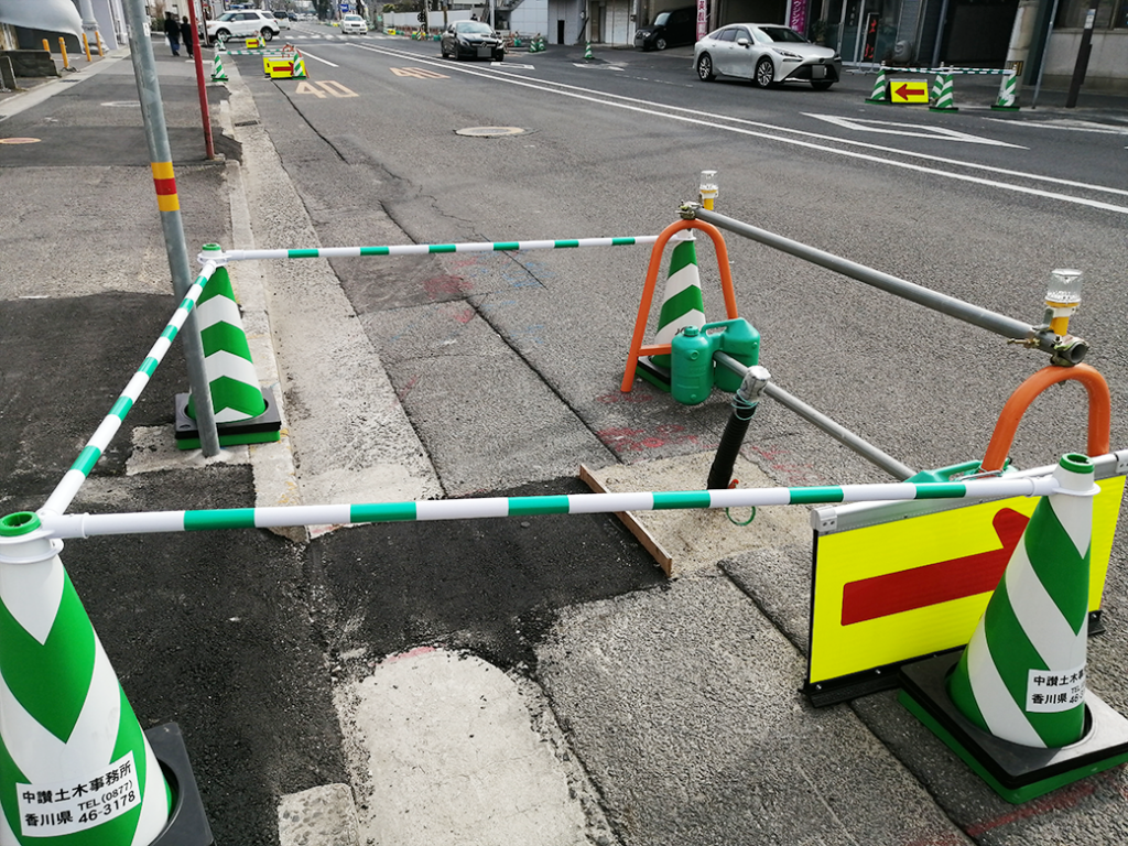 丸亀市停車場線 工事中