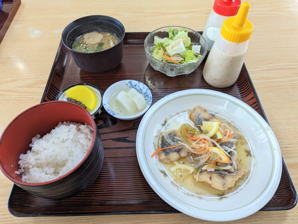 丸亀市浜町 西竹 魚定食 アジ南蛮漬け