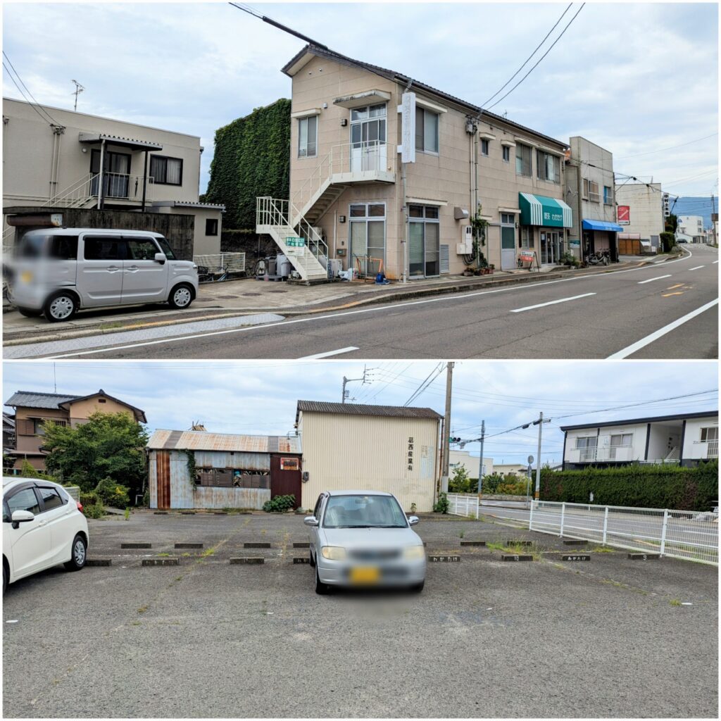 坂出市江尻町 喫茶 わかたけ 駐車場