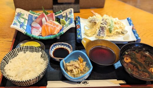 宇多津町「回遊」の『気まぐれ定食』新鮮なお刺身とサクサクの天ぷらは至福の味わい