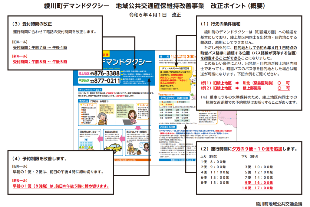 綾川町営バス・デマンドタクシー 改正