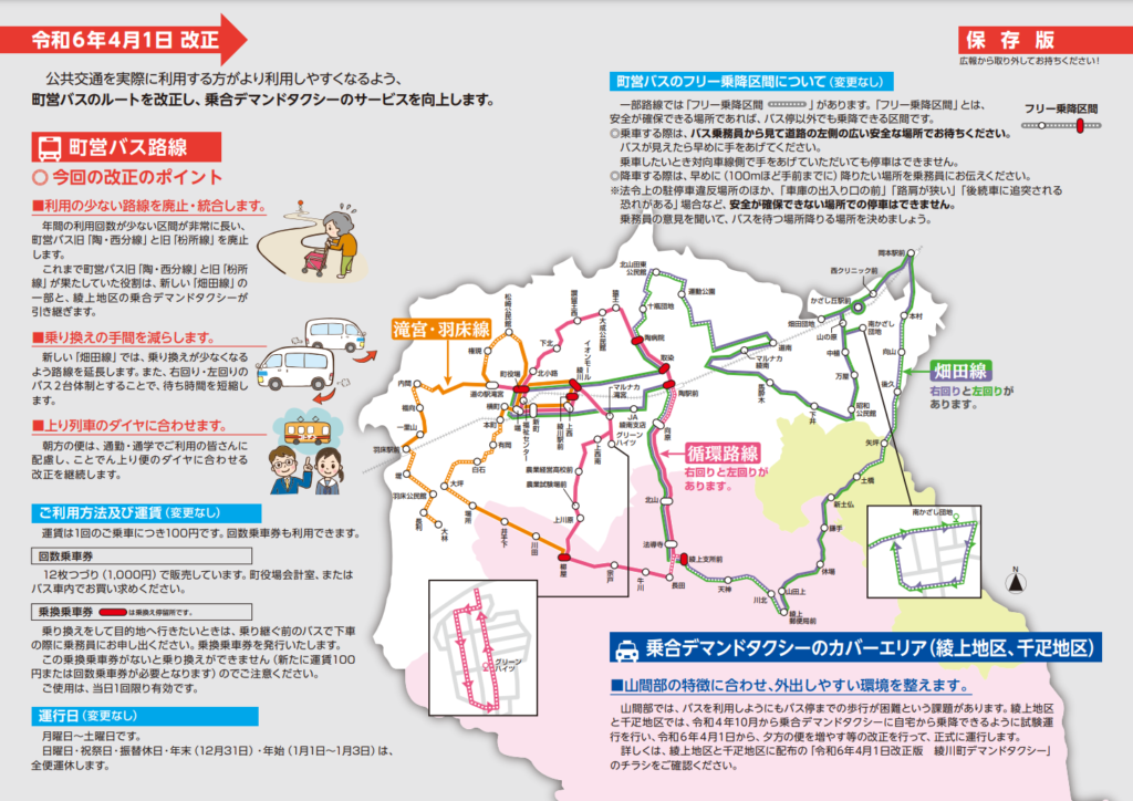 綾川町営バス・デマンドタクシー 改正