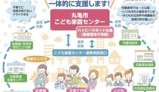 丸亀市に「丸亀市こども家庭センター」が2025年4月28日(月)に開設されるみたい。妊娠期、子育て期を一体的に支援！