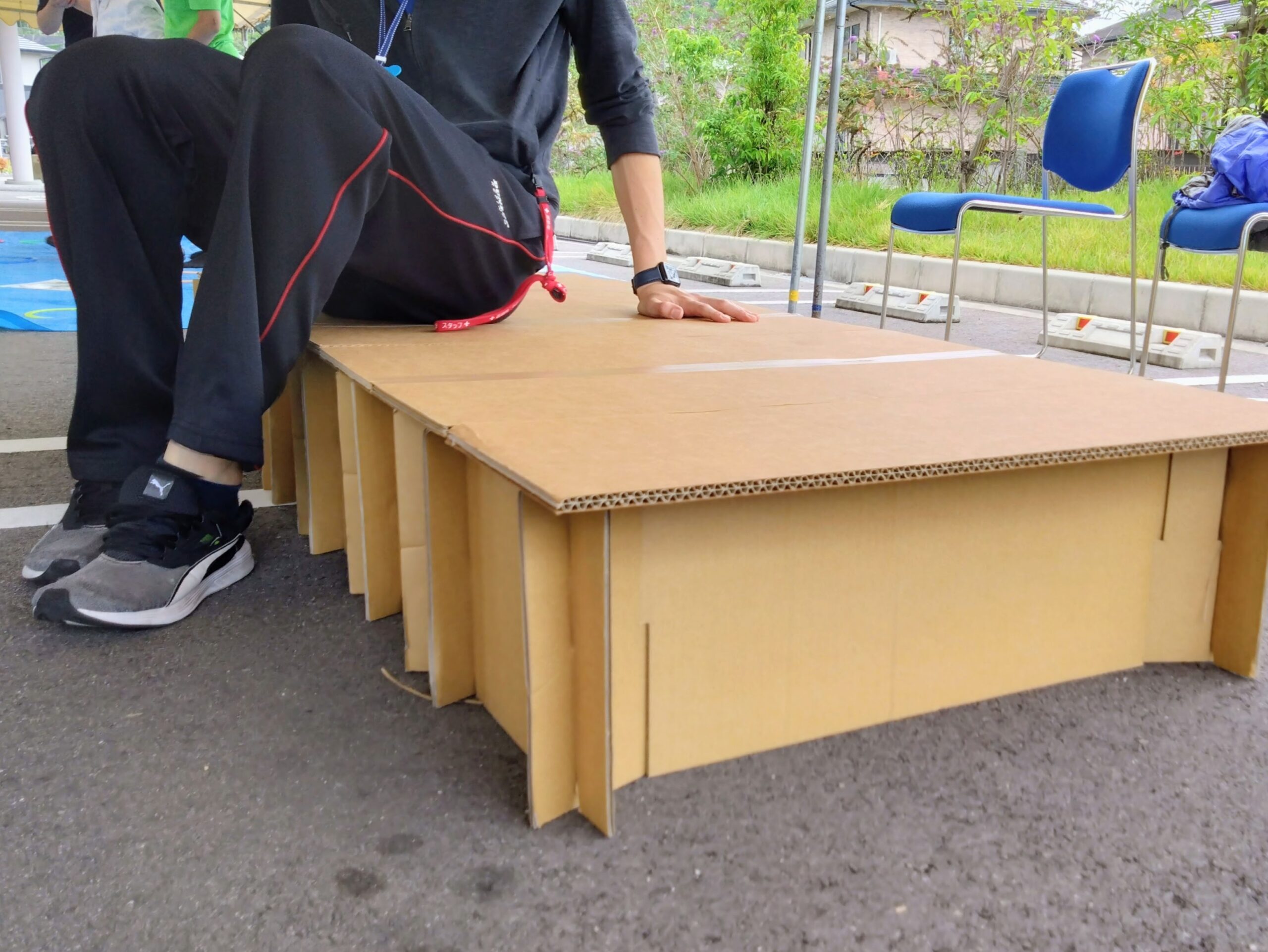 丸亀市飯山町 第2回地域合同防災訓練 段ボールベッド