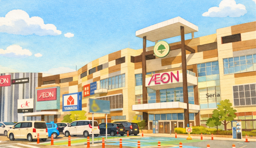 イオンモール綾川の外観（南側）