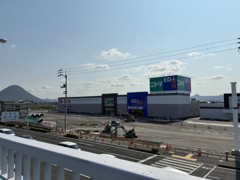 丸亀市田村町に「ニトリ丸亀田村店」が2026年3月27日(金)に、「エディオン丸亀店」が4月17日(金)にオープン予定みたい!国道11号線沿いが激変!