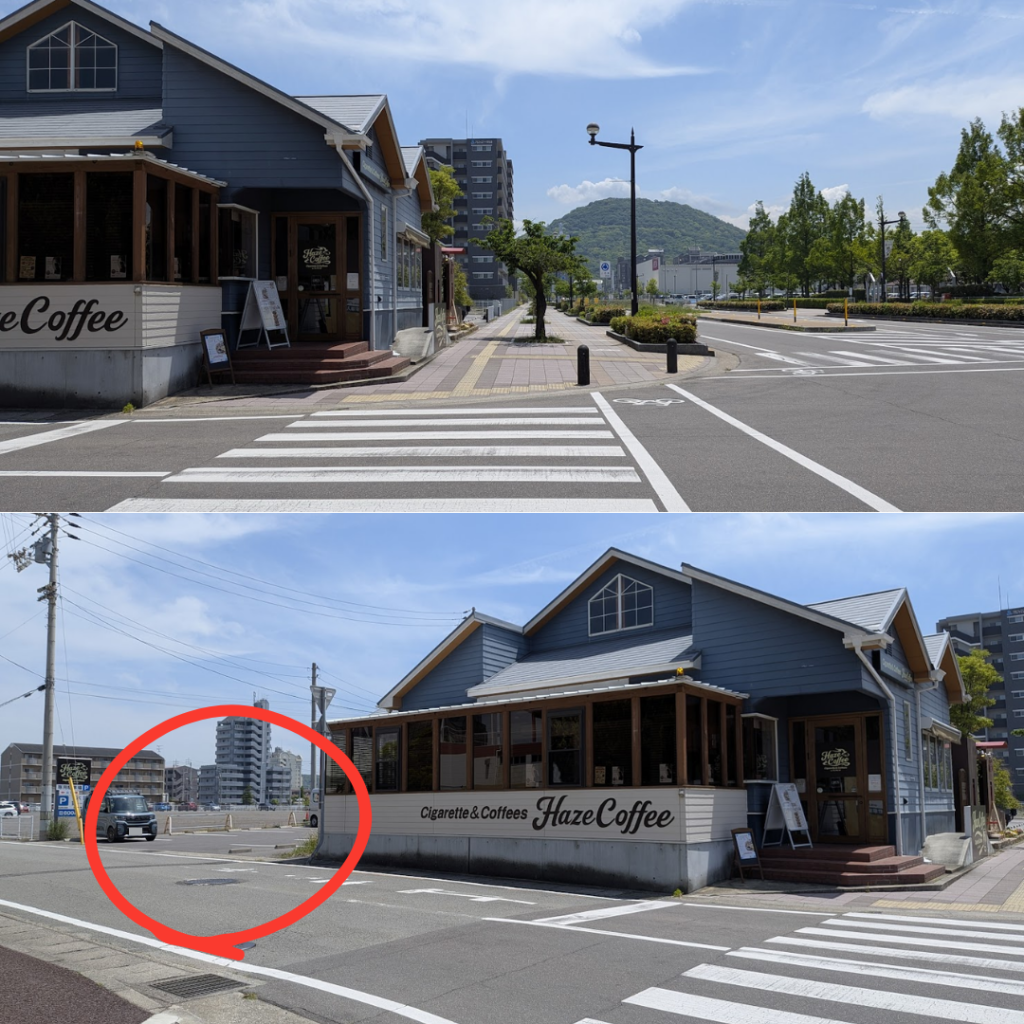 宇多津町 Haze(ヘイズ) Coffee&Bar 場所・駐車場