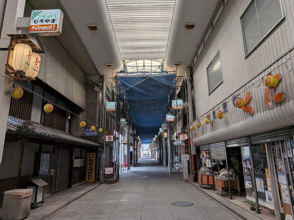 琴平町 新町商店街(歌舞伎新町) アーケード解体工事