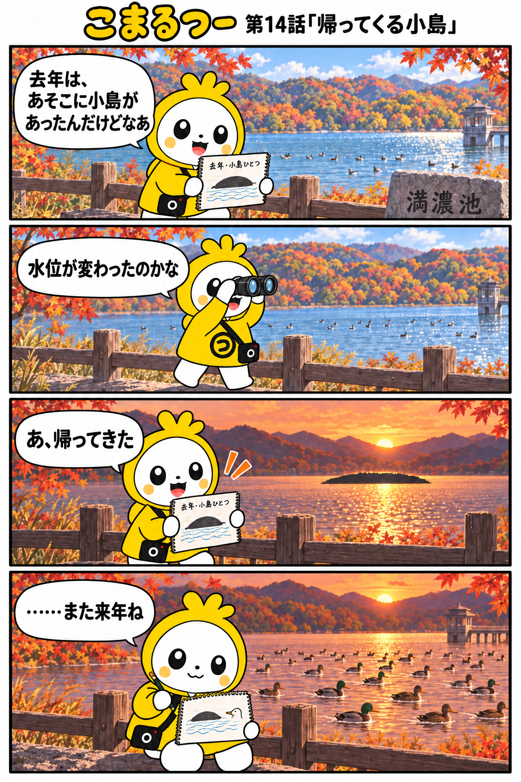 こまるつー 第14話「帰ってくる小島」の4コマ漫画