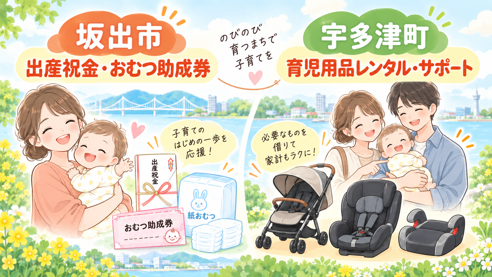 坂出市 宇多津町 子育て助成制度サポート